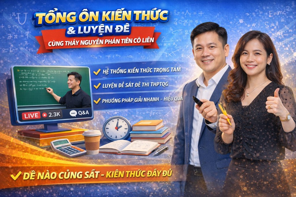 KHÓA HỌC TỔNG ÔN KIẾN THỨC VÀ LUYỆN ĐỀ CÙNG CÔ LIÊN