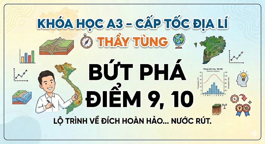 KHÓA HỌC A3 - CẤP TỐC ĐỊA LÍ THẦY TÙNG