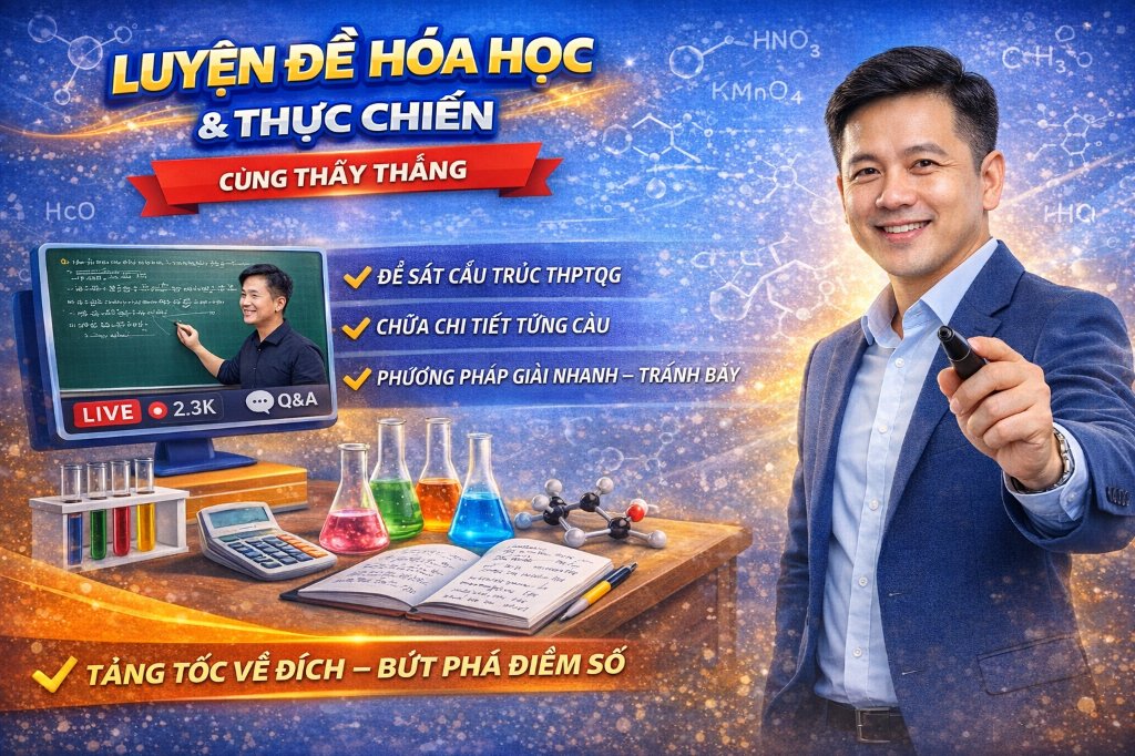KHÓA HỌC LUYỆN ĐỀ THỰC CHIẾN CÙNG THẦY THẮNG