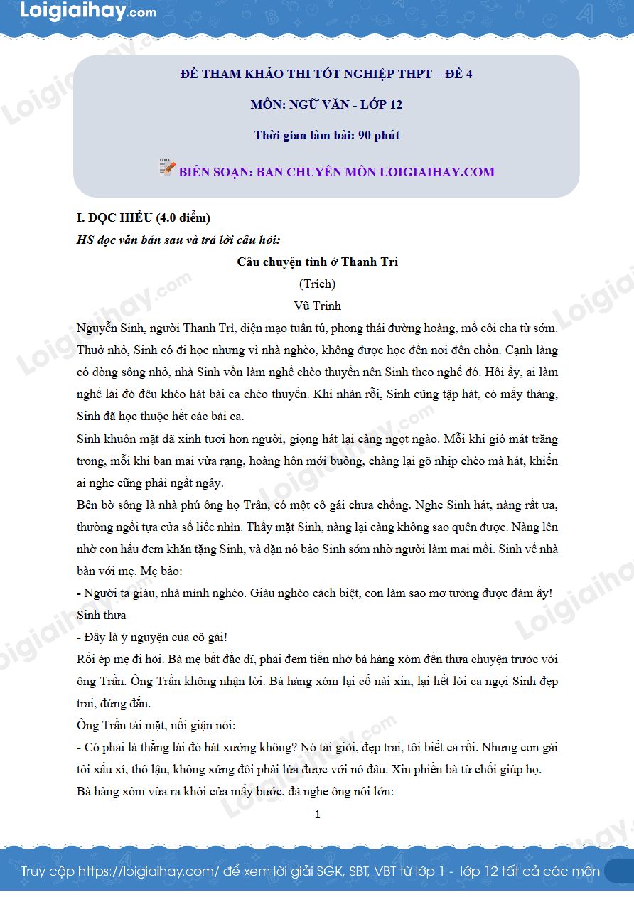 Ảnh minh họa cho LUYỆN THI THPT NGỮ VĂN