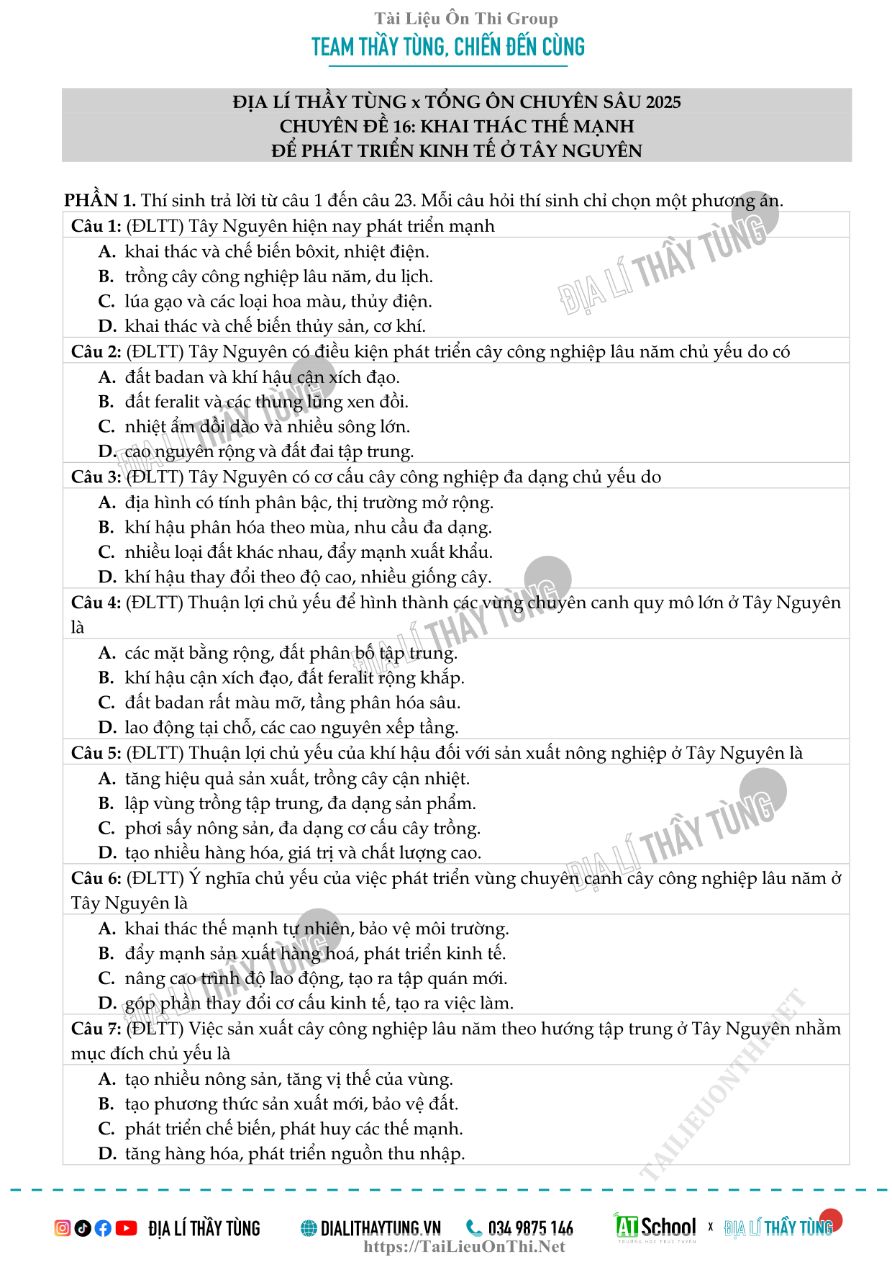 Ảnh minh họa cho Bài tập chuyên đề 16 địa lí 12