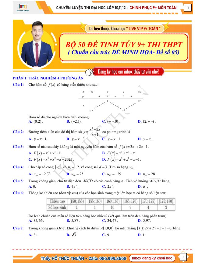 Ảnh minh họa cho Luyện đề thi Toán THPT QG 2026
