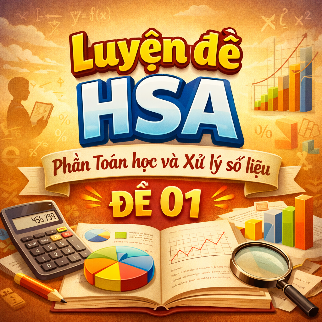 Ảnh minh họa cho Luyện đề HSA _ TOÁN HỌC VÀ XỬ LÍ SỐ LIỆU