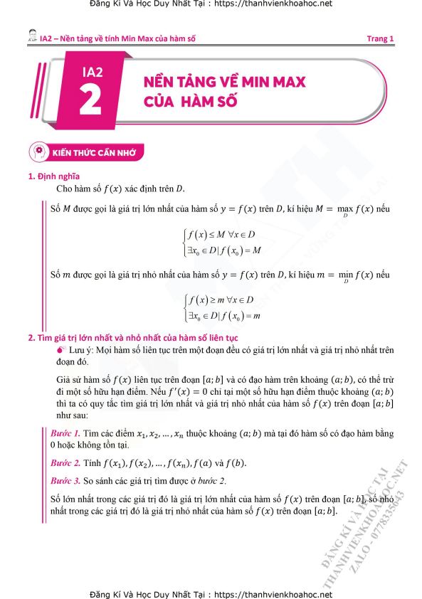 Ảnh minh họa cho ia2-nen-tang-ve-min-max-cua-ham-so-imoe-2k8-dvd