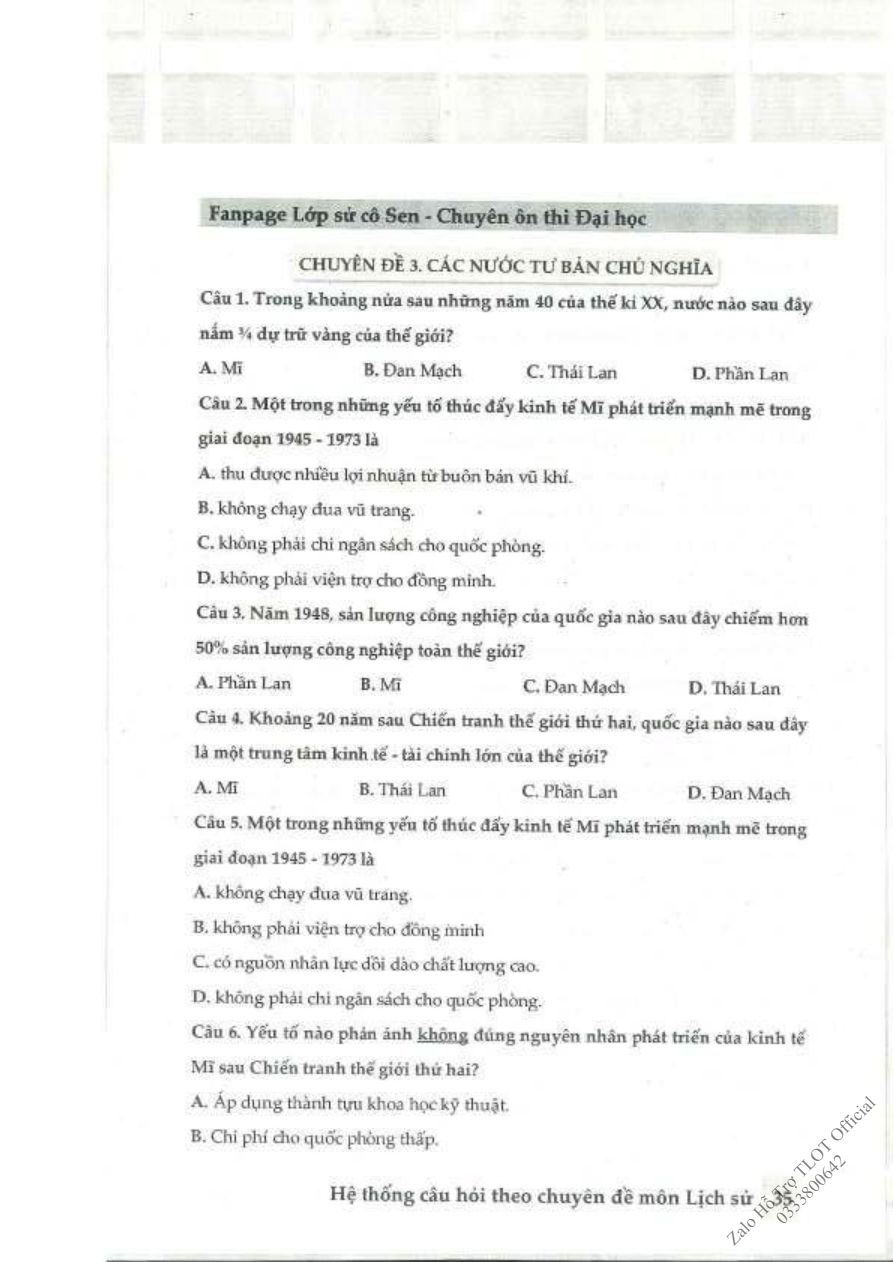 Ảnh minh họa cho Hệ thống câu hỏi môn lịch sử theo chuyên đề THPTQG