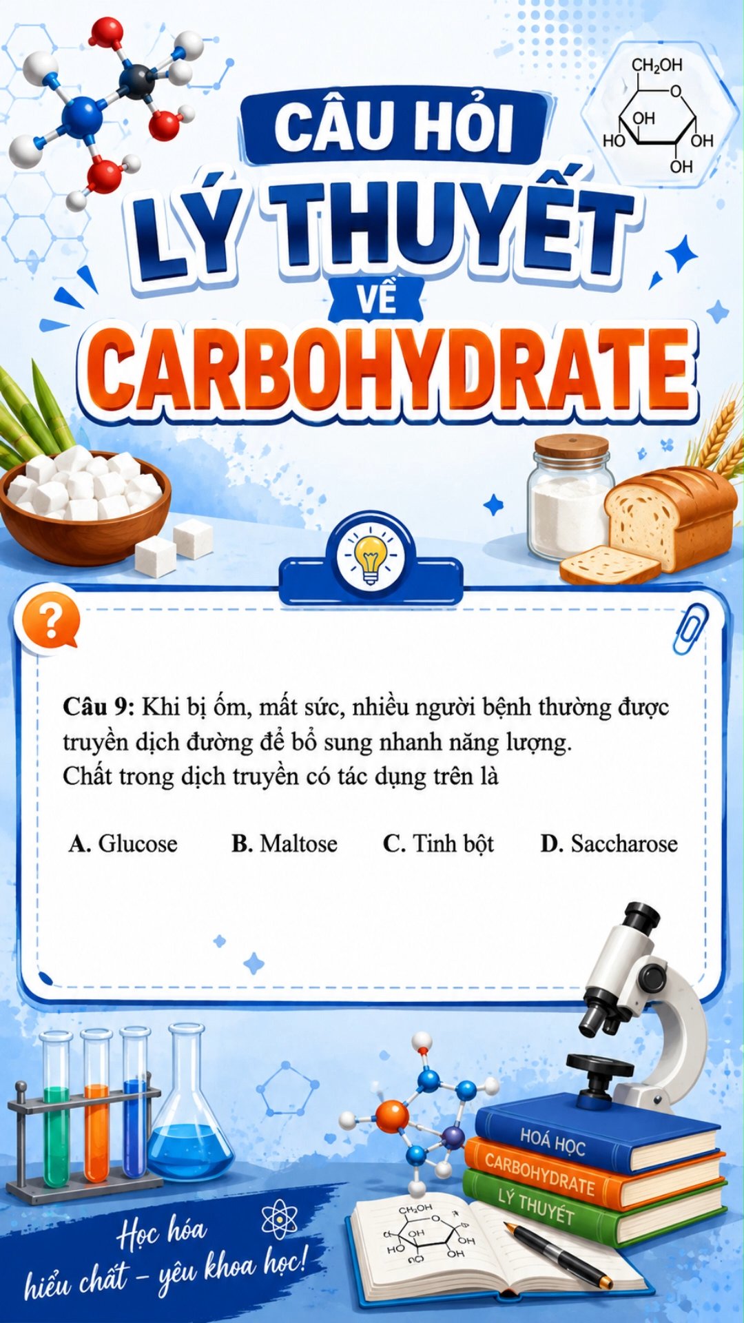 Ảnh minh họa cho CÂU HỎI LÝ THUYẾT VỀ CARBOHYDRATE