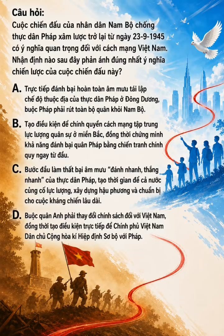 Ảnh minh họa cho CHUYÊN ĐỀ 3: CÁCH MẠNG THÁNG TÁM, CHIẾN TRANH GIẢI PHÓNG DÂN TỘC VÀ CHIẾN TRANH BẢO VỆ TỔ QUỐC TRONG LỊCH SỬ VIỆT NAM ( 8/1945 ĐẾN NAY ) - BÀI 7: CUỘC KHÁNG CHIẾN CHỐNG THỰC DÂN PHÁP ( 1945 - 1954 ) - PHẦN 2: DIỄN BIẾN CHÍNH - 2.1: KHÁNG CHIẾN CHỐNG PHÁP