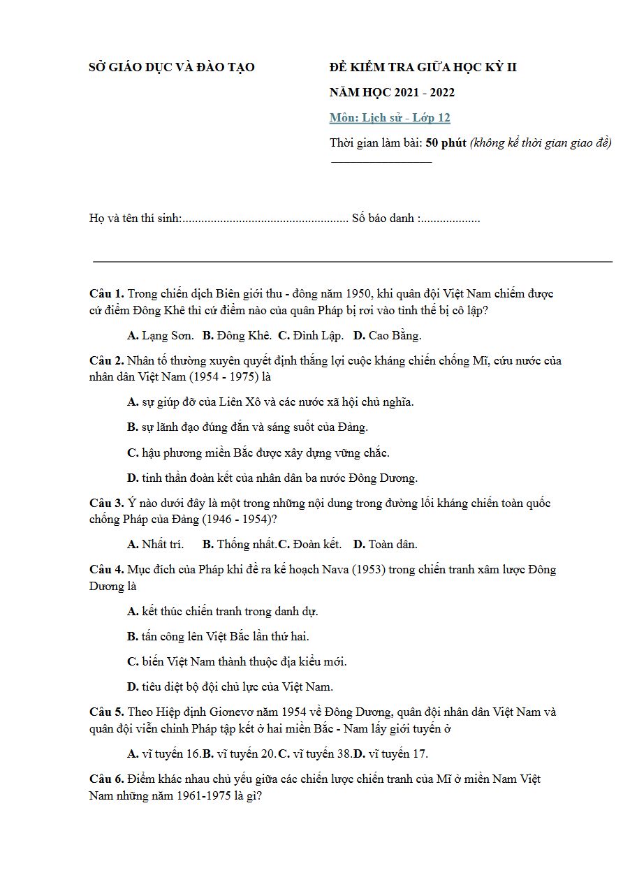 Ảnh minh họa cho Ôn đề thi môn lịch sử THPTQG