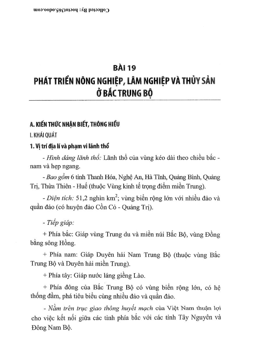 Ảnh minh họa cho Nội dung và bài tập phần Bắc Trung Bộ