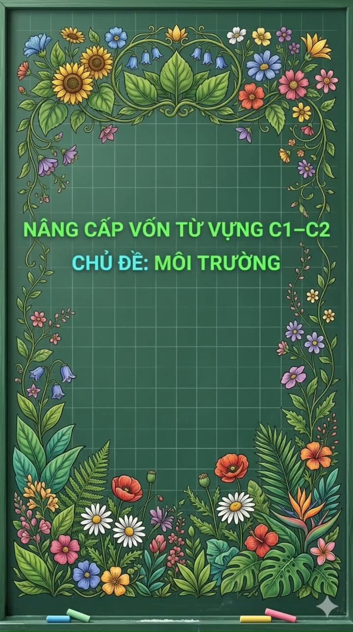 Ảnh minh họa cho NÂNG CẤP VỐN TỪ VỰNG C1-C2: CHỦ ĐỀ MÔI TRƯỜNG