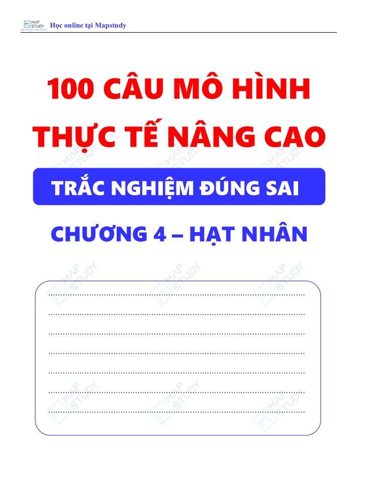 Ảnh minh họa cho 100 CÂU MÔ HÌNH THỰC TẾ NÂNG CAO