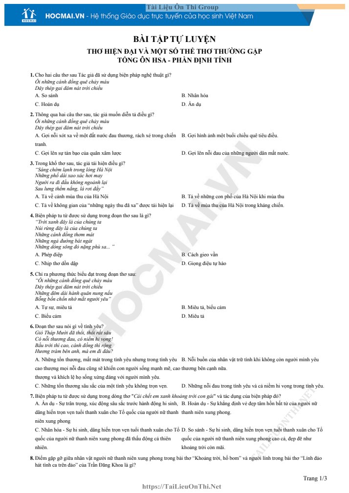 Ảnh minh họa cho LUYỆN ĐỀ HSA SỐ 09 #hsa #nguvan12 #onthi