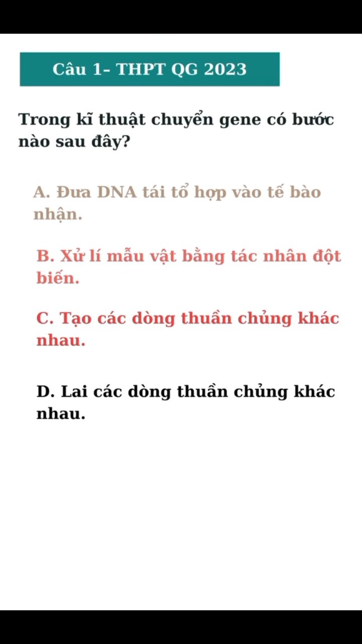 Ảnh minh họa cho VIDEO TRẢ LỜI NHANH CÂU HỎI - BÀI 5 : CÔNG NGHỆ GENE