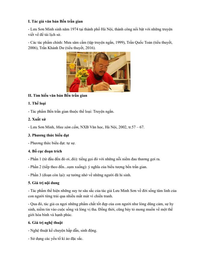 Ảnh minh họa cho TG, TP: BẾN TRẦN GIAN