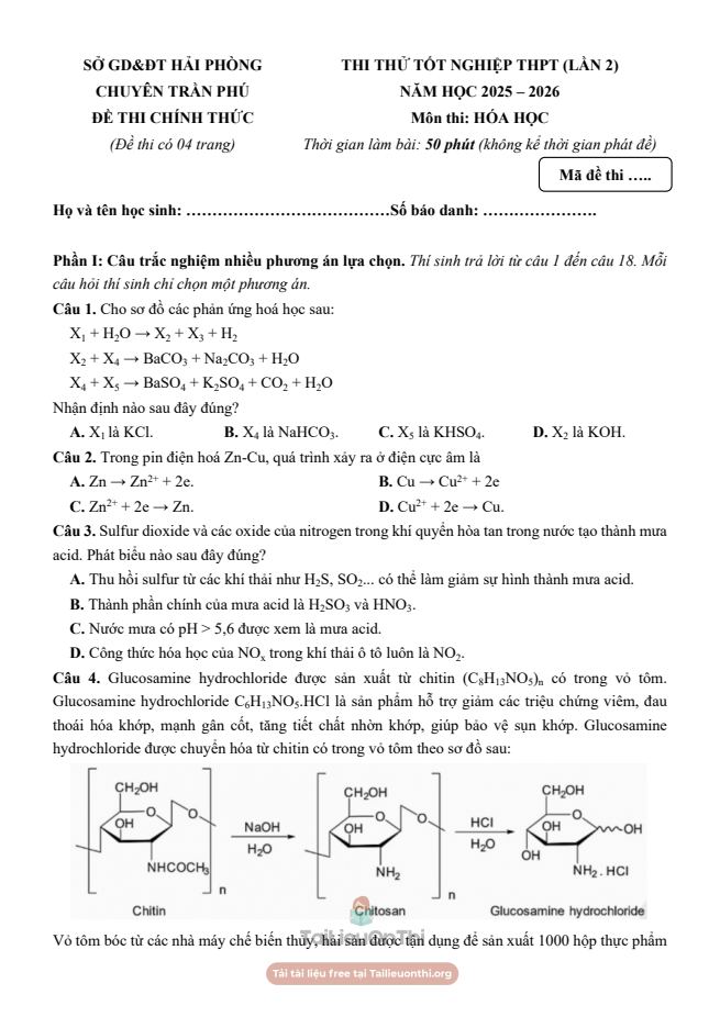 Ảnh minh họa cho SỞ GD&ĐT HẢI PHÒNG CHUYÊN TRẦN PHÚ