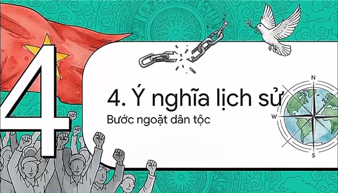 Ảnh minh họa cho VIDEO P1 CHUYÊN ĐỀ 3: CÁCH MẠNG THÁNG TÁM, CHIẾN TRANH GIẢI PHÓNG DÂN TỘC VÀ CHIẾN TRANH BẢO VỆ TỔ QUỐC TRONG LỊCH SỬ VIỆT NAM ( 8/1945 ĐẾN NAY ) - BÀI 6: CÁCH MẠNG THÁNG TÁM NĂM 1945 - PHẦN 4: Ý NGHĨA