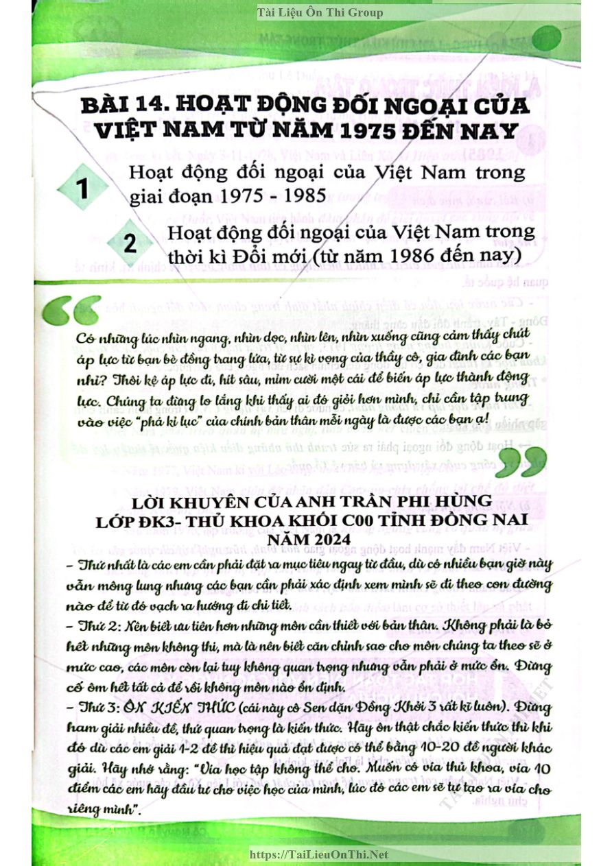 Ảnh minh họa cho Làm chủ kiến thức trọng tâm môn lịch sử THPTQG