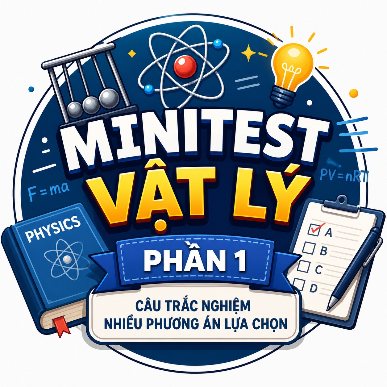 Ảnh minh họa cho Minitest VẬT LÝ - PHẦN I. Câu trắc nghiệm nhiều phương án lựa chọn trong đề VẬT LÝ THPT