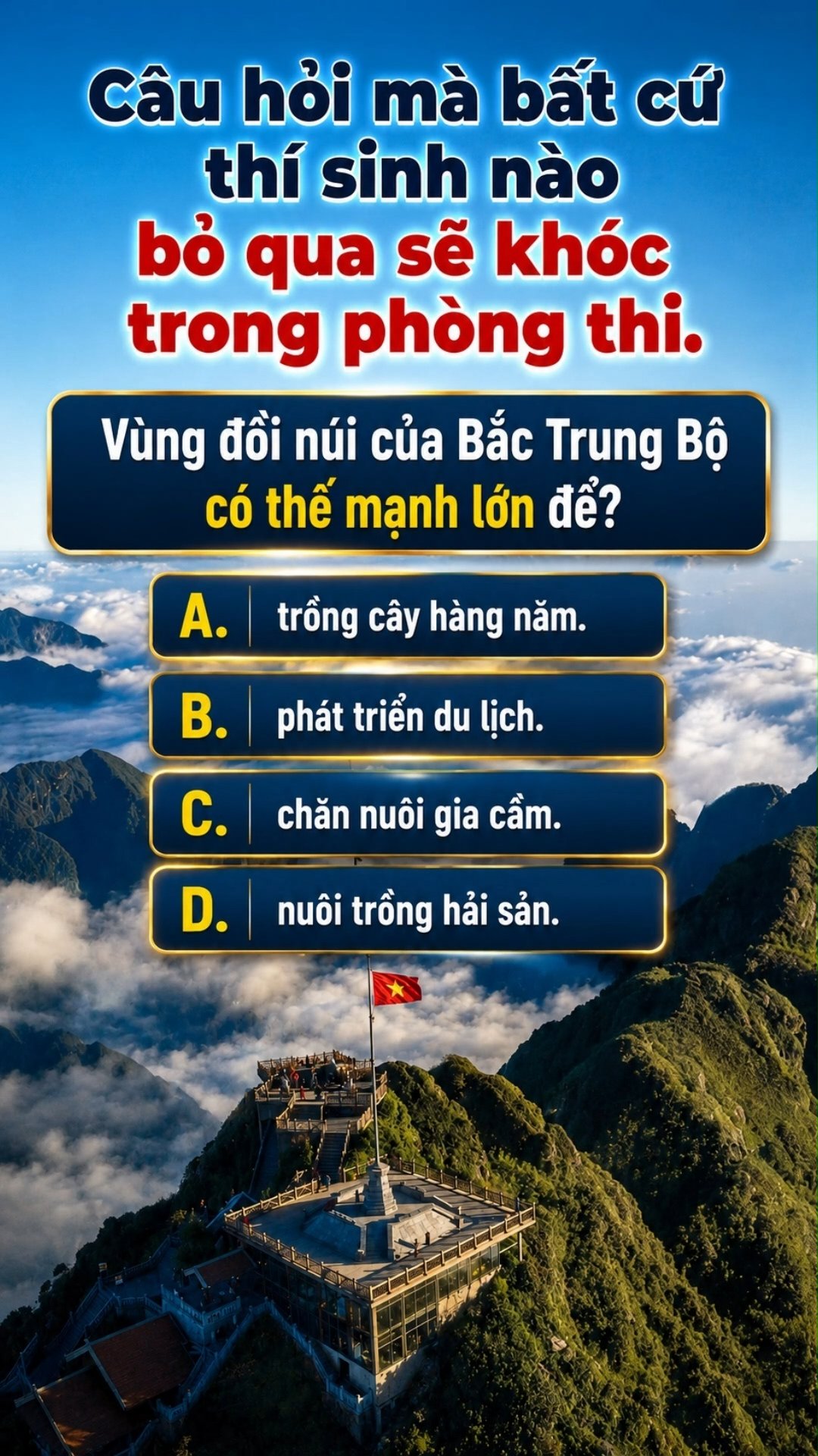 Ảnh minh họa cho CÂU HỎI VỀ VÙNG BẮC TRUNG BỘ MÀ HỌC SINH HAY SAI TRONG PHÒNG THI