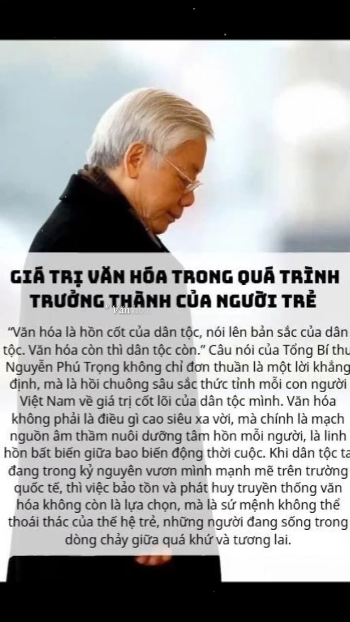 Ảnh minh họa cho GIÁ TRỊ VĂN HÓA TRONG QUÁ TRÌNH TRƯỞNG THÀNH CỦA NGƯỜI TRẺ