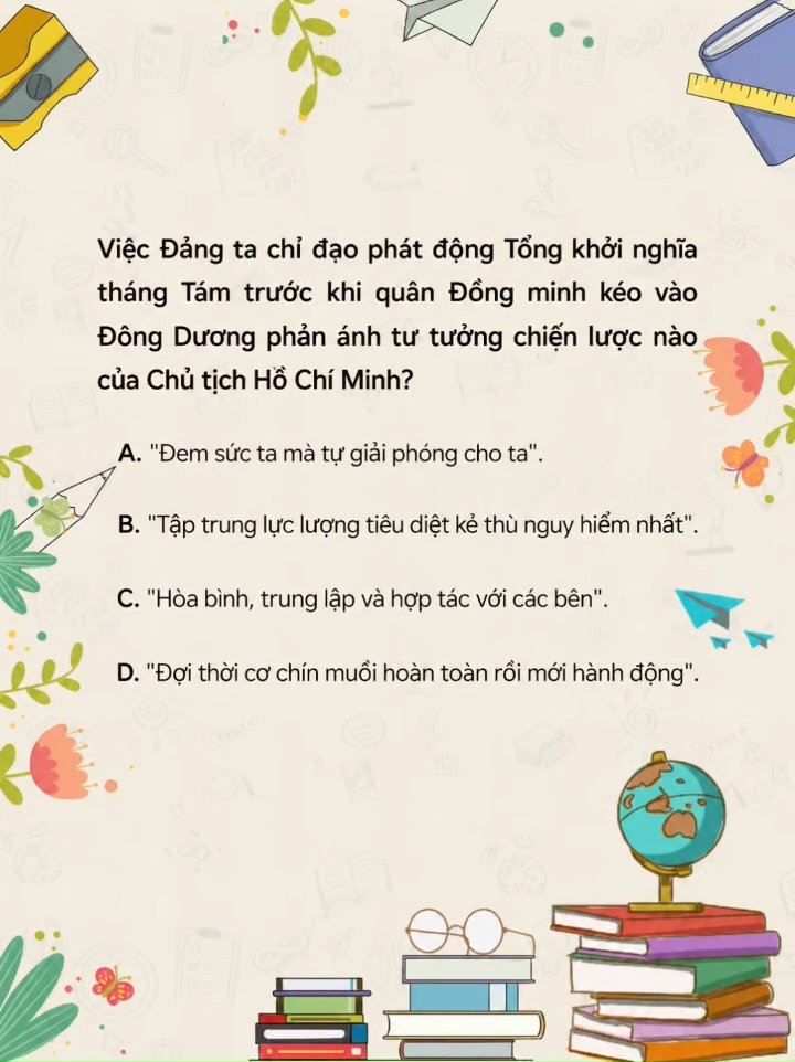 Ảnh minh họa cho VIDEO  CHUYÊN ĐỀ 3: CÁCH MẠNG THÁNG TÁM, CHIẾN TRANH GIẢI PHÓNG DÂN TỘC VÀ CHIẾN TRANH BẢO VỆ TỔ QUỐC TRONG LỊCH SỬ VIỆT NAM ( 8/1945 ĐẾN NAY ) - BÀI 6: CÁCH MẠNG THÁNG TÁM NĂM 1945 - PHẦN 1: BỐI CẢNH LỊCH SỬ