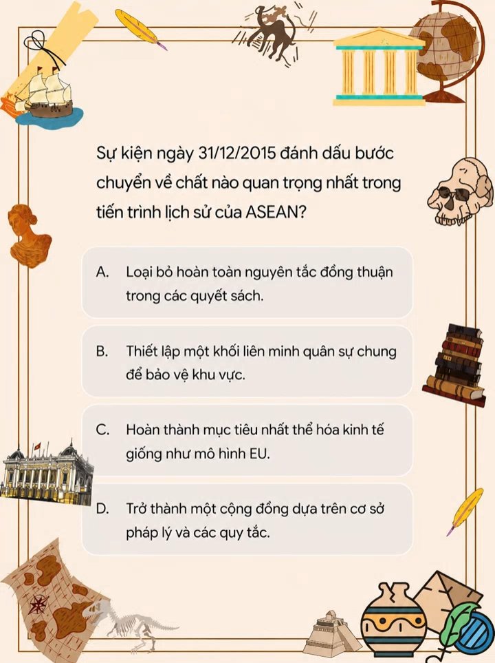 Ảnh minh họa cho VIDEO CHUYÊN ĐỀ 2: ASEAN - NHỮNG CHẶNG ĐƯỜNG LỊCH SỬ - BÀI 5: CỘNG ĐỒNG ASEAN: TỪ Ý TƯỞNG ĐẾN HIỆN THỰC - PHẦN 3: CỘNG ĐỒNG ASEAN SAU NĂM 2015