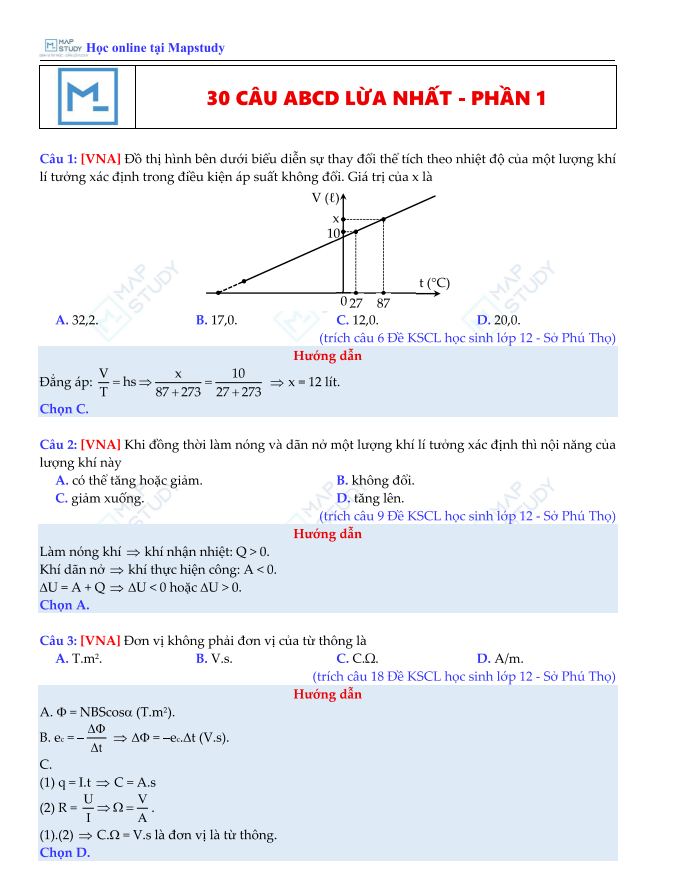 Ảnh minh họa cho Tài liệu HIGHLIGHT các câu hỏi HAY - LẠ - KHÓ trong đề Trường/Sở Phần 1