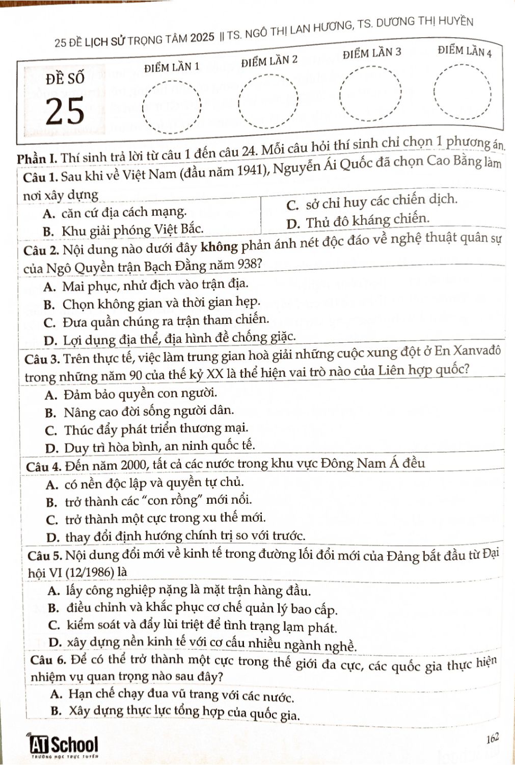 Ảnh minh họa cho Luyện đề thi môn lịch sử THPTQG