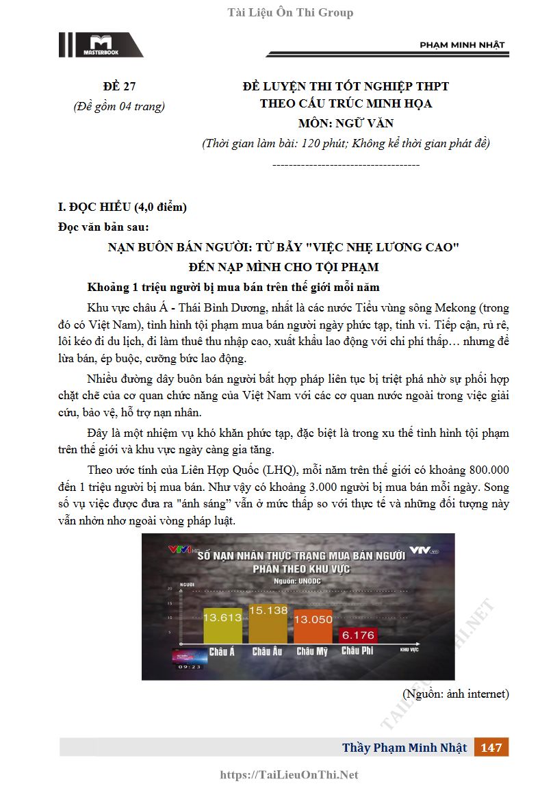 Ảnh minh họa cho Đề minh họa số 27 bám sát cấu trúc ĐGNL