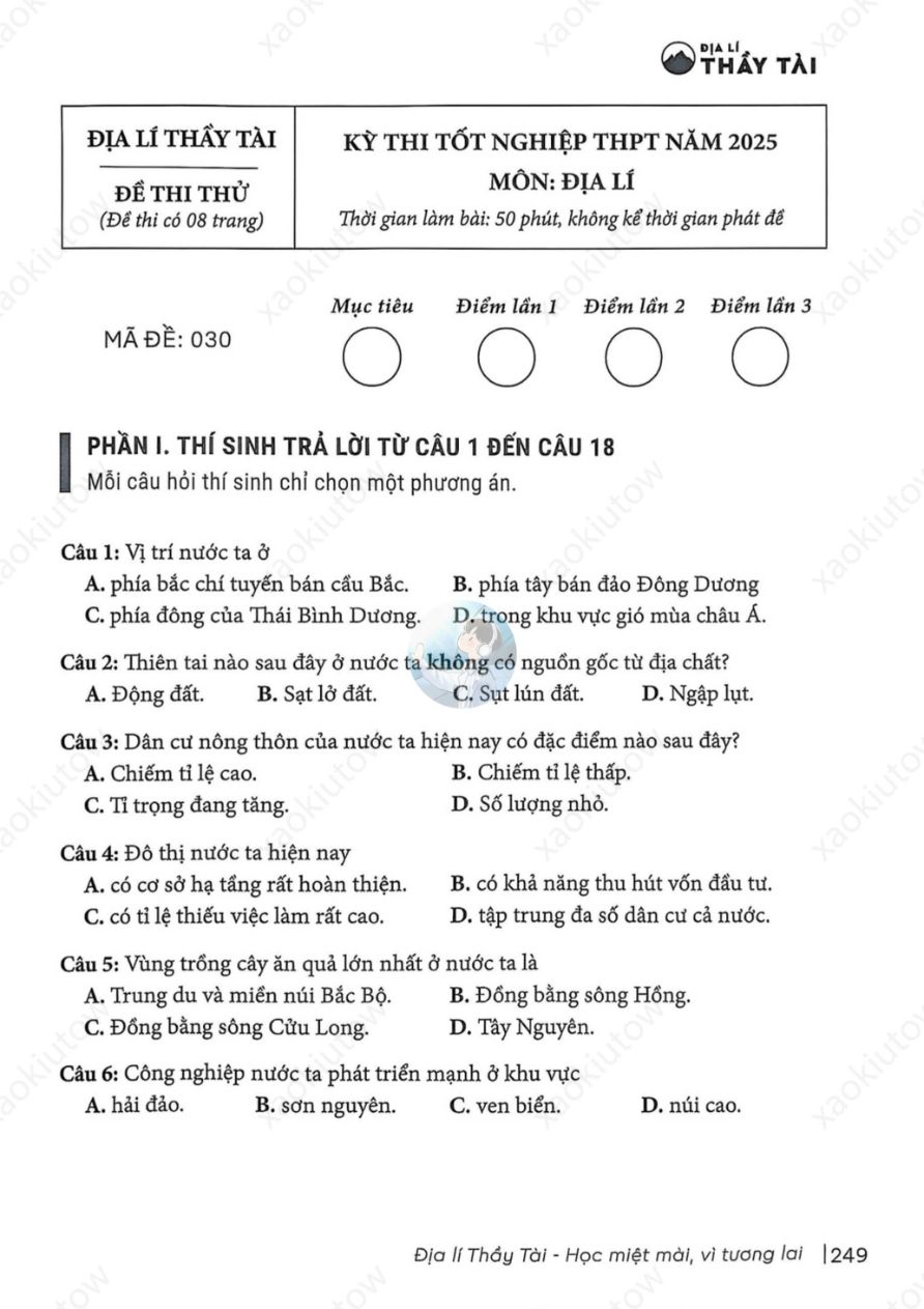 Ảnh minh họa cho LUYỆN THI ĐỊA THPT