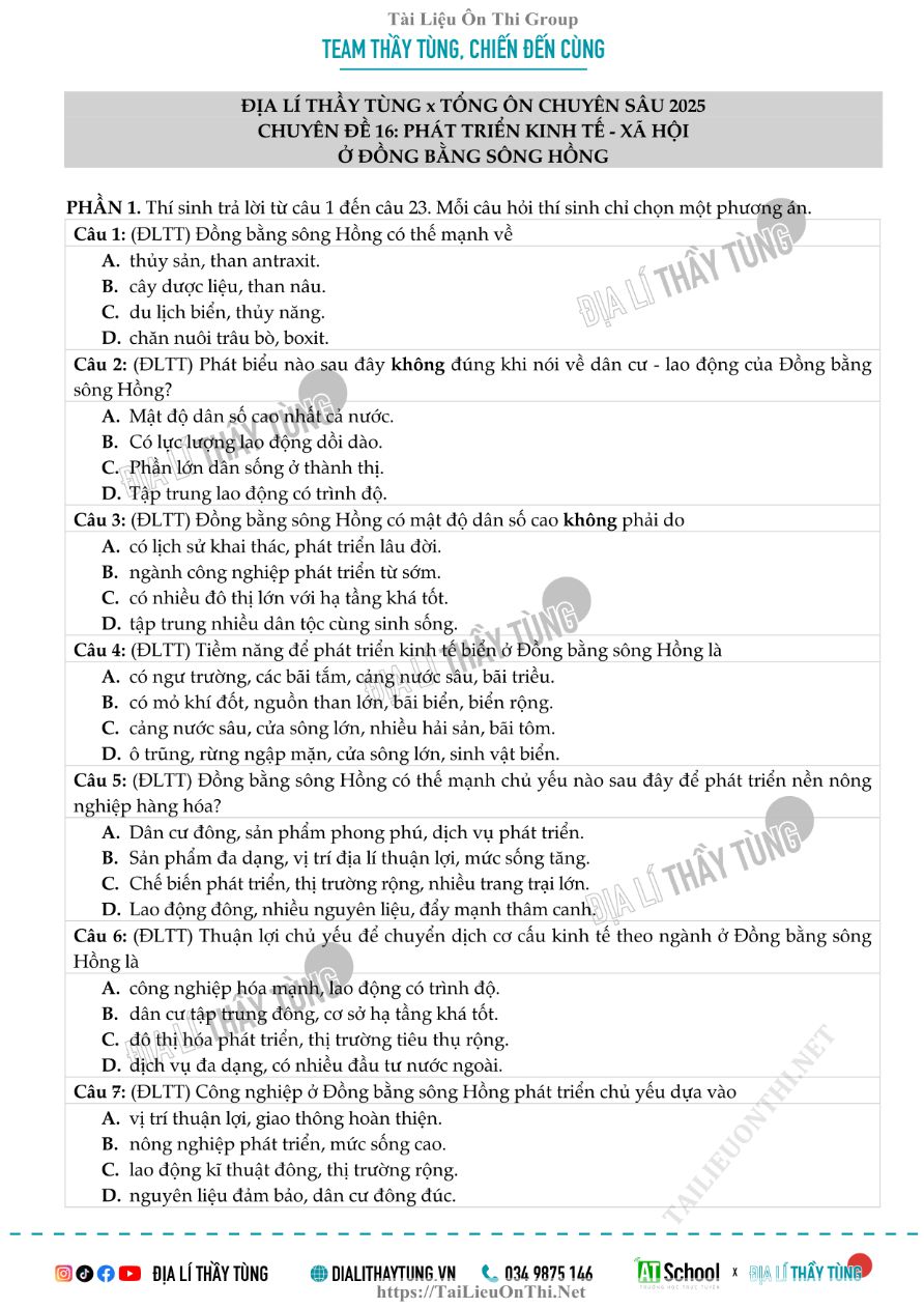 Ảnh minh họa cho BÀI TẬP CHUYÊN ĐỀ 17 ĐỊA LÍ 12
