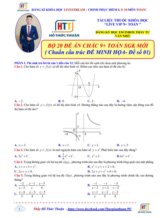 Ảnh minh họa cho Đề Luyện THPT QG Toán 2026