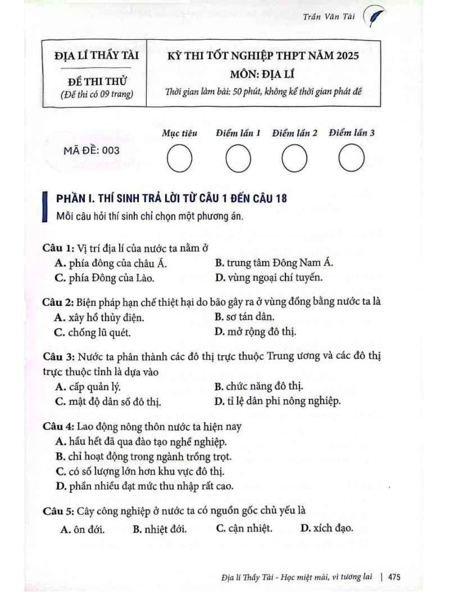 Ảnh minh họa cho Luyện thi địa THPT