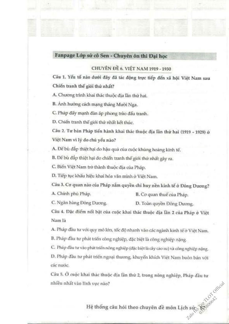 Ảnh minh họa cho Hệ thống câu hỏi môn lịch sử theo chuyên đề  THPTQG