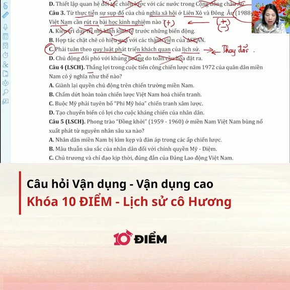Ảnh minh họa cho CHINH PHỤC CÂU HỎI VẬN DỤNG - VẬN DỤNG CAO CÙNG CÔ HƯƠNG