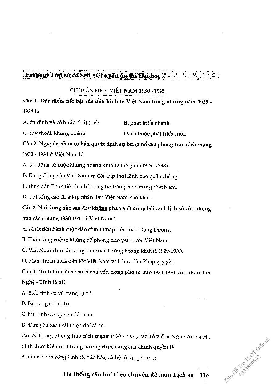 Ảnh minh họa cho Hệ thống câu hỏi môn lịch sử theo chuyên đề THPTQG