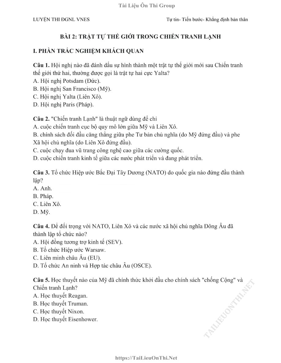 Ảnh minh họa cho LUYỆN ĐỀ THI MÔN LỊCH SỬ HSA