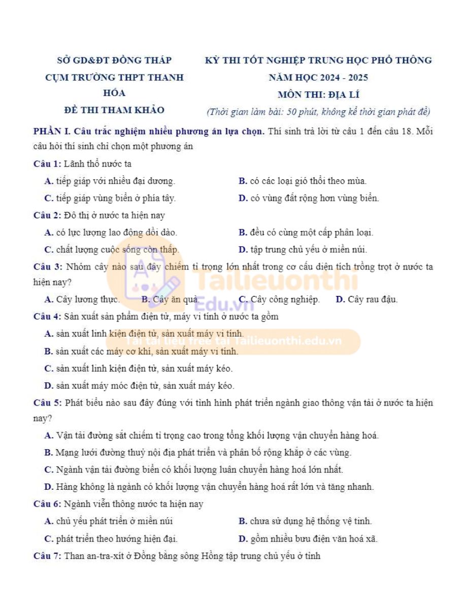 Ảnh minh họa cho Luyện thi địa lí THPT