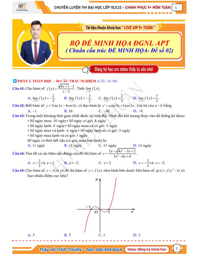 Ảnh minh họa cho ĐỀ SỐ 02 – BỘ ĐỀ THI MINH HỌA APT