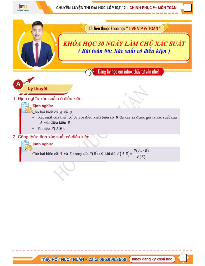 Ảnh minh họa cho 📢 **THÔNG BÁO TẶNG TÀI LIỆU – ĐỀ 6 CHƯƠNG XÁC SUẤT** 🎯