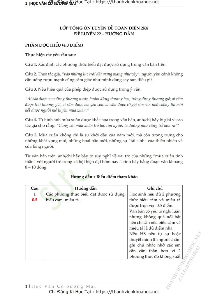 Ảnh minh họa cho TUYỂN TẬP ĐỀ BỔ TRỢ NGỮ VĂN CÔ SƯƠNG MAI