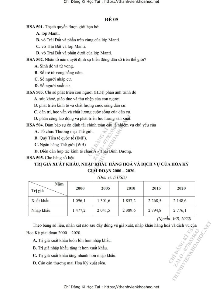 Ảnh minh họa cho BÀI TẬP BỔ TRỢ ĐỊA LÍ HSA