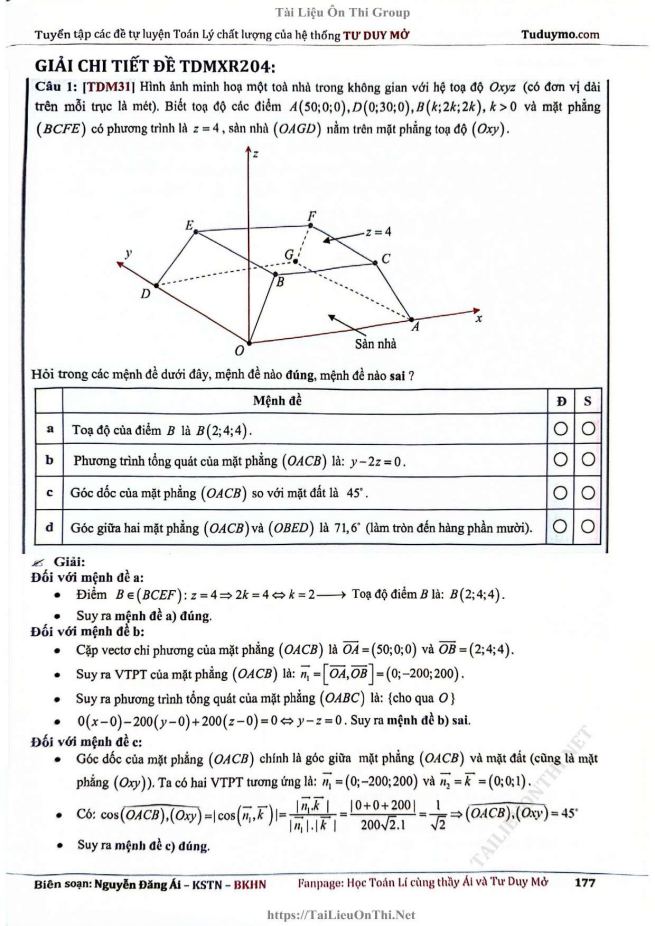 Ảnh minh họa cho ĐÁP ÁN ĐỀ TDMXR24 - BÀI TOÁN THỰC TẾ VỀ MẶT PHẲNG
