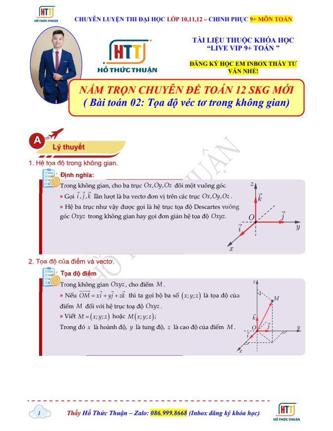 Ảnh minh họa cho 📙 PHONG TỎA CHUYÊN ĐỀ VECTO TRONG KHÔNG GIAN