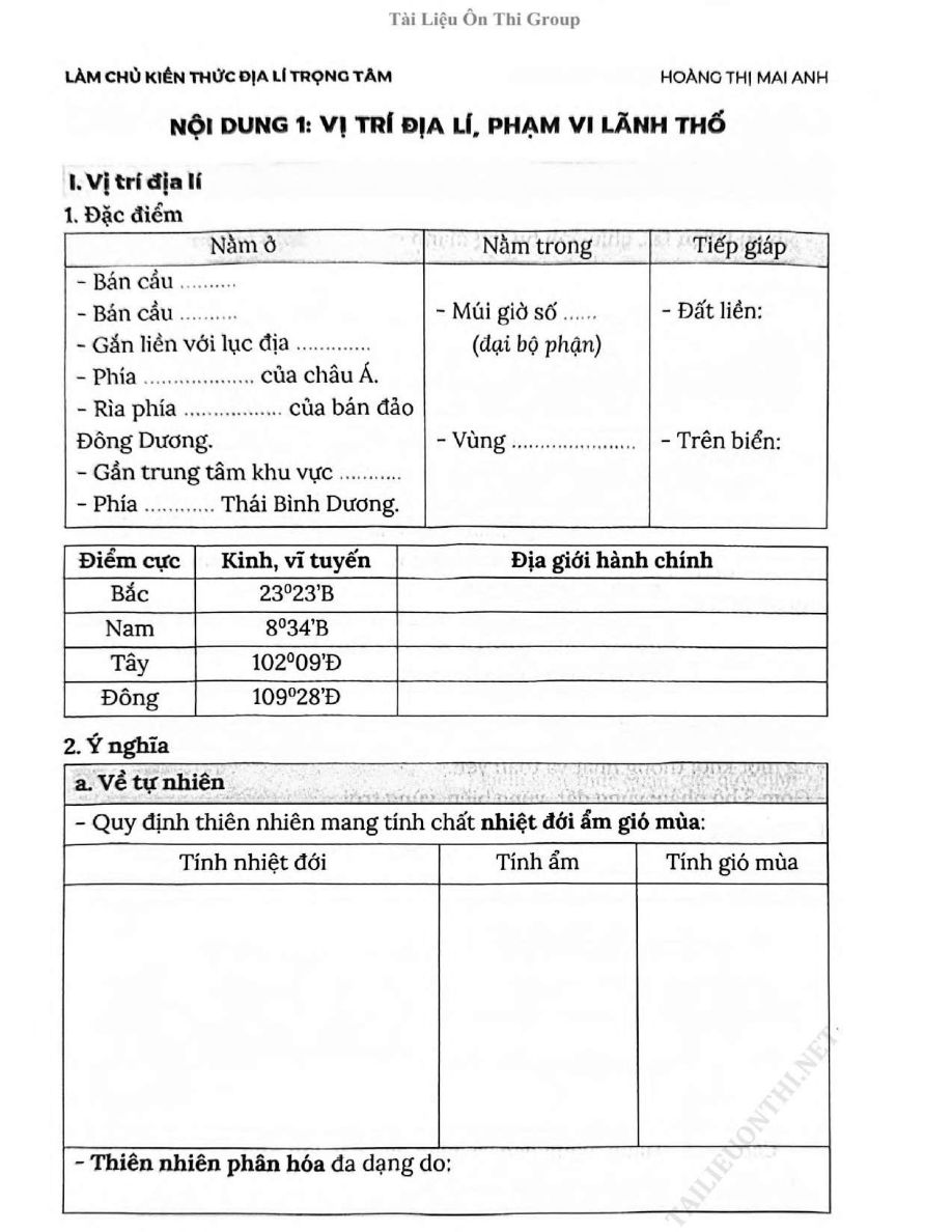 Ảnh minh họa cho Nội dung 1 Vị trí địa lí, phạm vi lãnh thổ