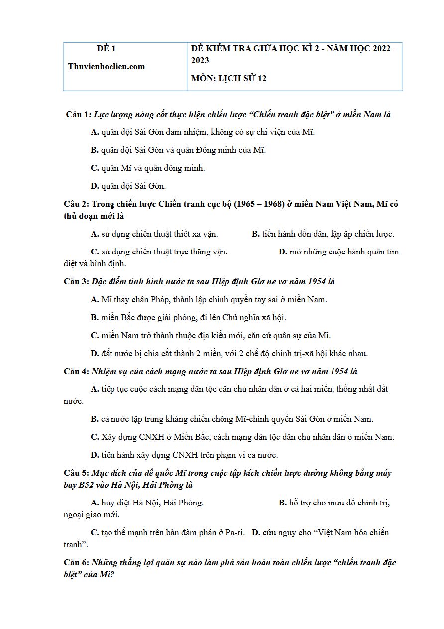 Ảnh minh họa cho Ôn đề thi môn lịch sử THPTQG