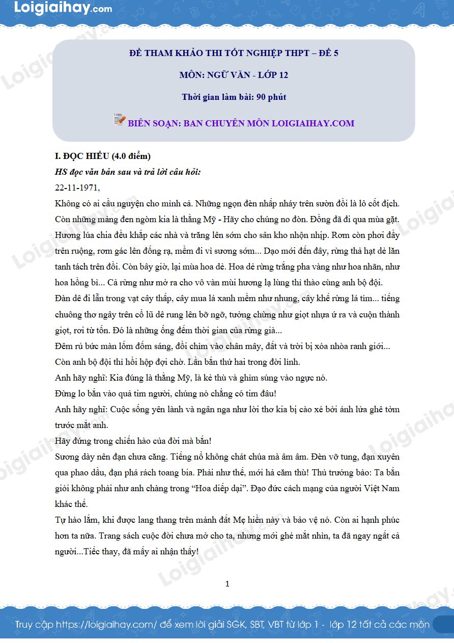 Ảnh minh họa cho ÔN THI THPT NGỮ VĂN
