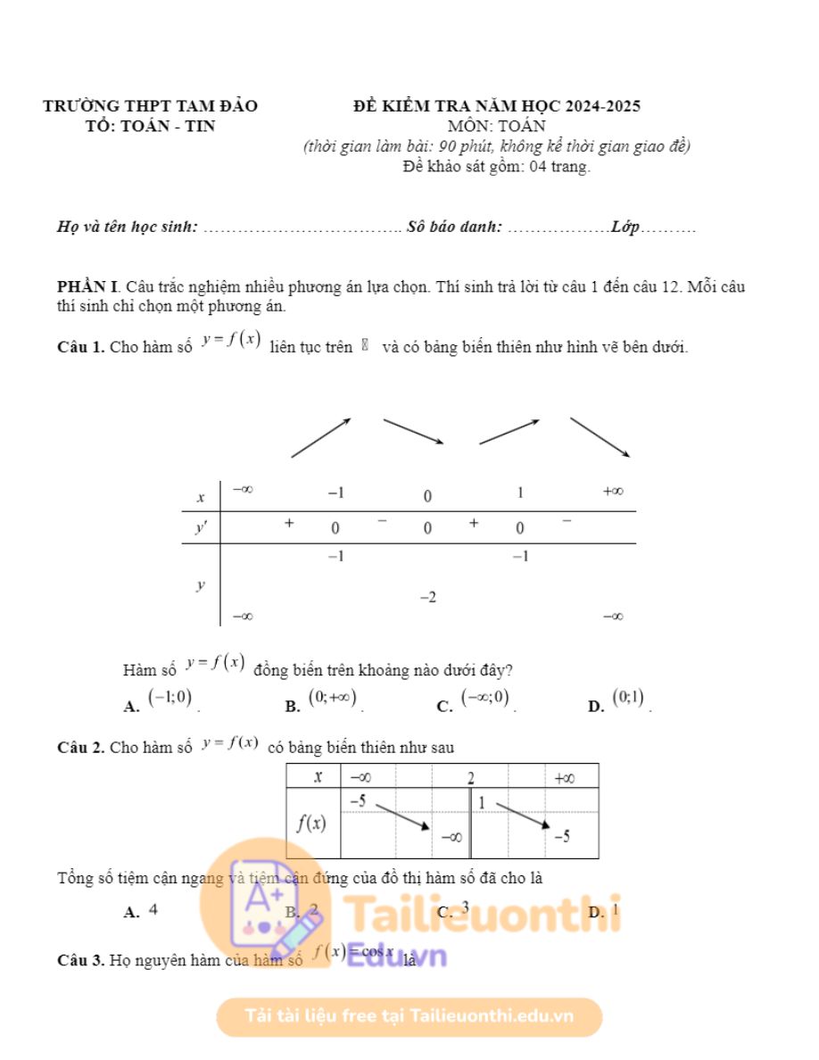 Ảnh minh họa cho Luyện thi THPT môn Toán