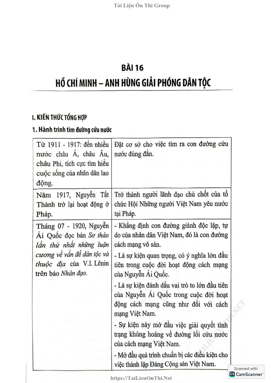 Ảnh minh họa cho CHUYÊN ĐỀ 6 - BÀI 16: HỒ CHÍ MINH - ANH HÙNG GIẢI PHÓNG DÂN TỘC