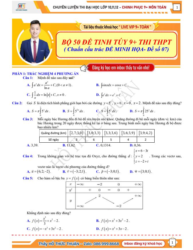 Ảnh minh họa cho Đề Luyện Thi THPT QG Toán 2026